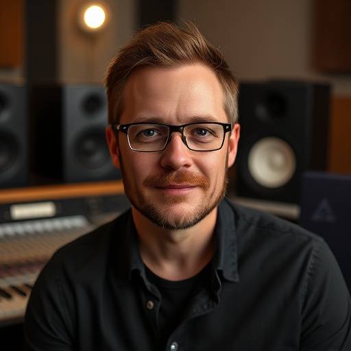 A photo of Marcus Reed, a mastering engineer at EchoSphere Studios