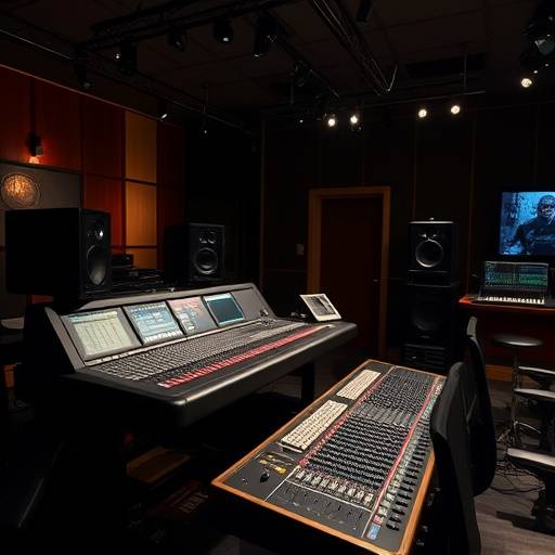 Mixing console in the control room